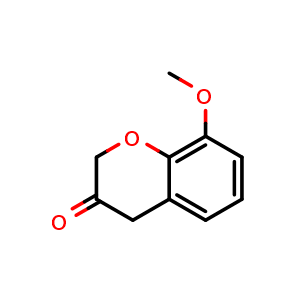 Chemical structure of 8-methoxy-3,4-dihydro-2H-1-benzopyran-3-one , CAS 91520-00-2, AChemBlock S73083