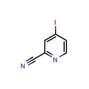 Chemical structure of 4-iodopyridine-2-carbonitrile , CAS 913836-19-8, AChemBlock S73096