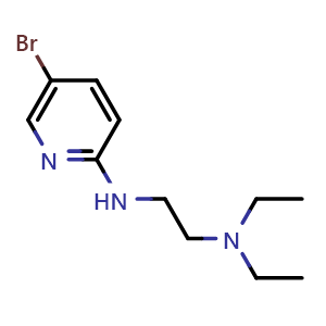 Chemical structure of 5-bromo-N-[2-(diethylamino)ethyl]pyridin-2-amine , CAS 91250-98-5, AChemBlock S73113