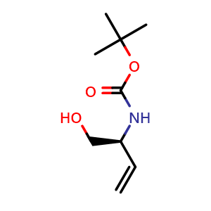 Chemical structure of tert-butyl N-[(1S)-1-(hydroxymethyl)allyl]carbamate , CAS 91103-37-6, AChemBlock S73137