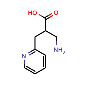 Chemical structure of 3-amino-2-[(pyridin-2-yl)methyl]propanoic acid , CAS 910444-17-6, AChemBlock S73143