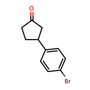 Chemical structure of 3-(4-bromophenyl)cyclopentanone , CAS 909248-46-0, AChemBlock S73153