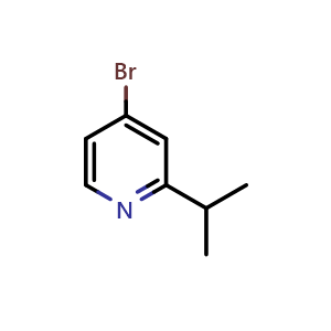 Chemical structure of 4-bromo-2-(propan-2-yl)pyridine , CAS 908267-63-0, AChemBlock S73164