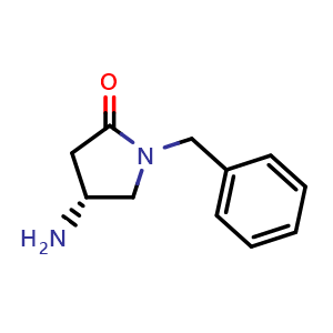 Chemical structure of (4R)-4-amino-1-benzylpyrrolidin-2-one , CAS 906750-12-7, AChemBlock S73174
