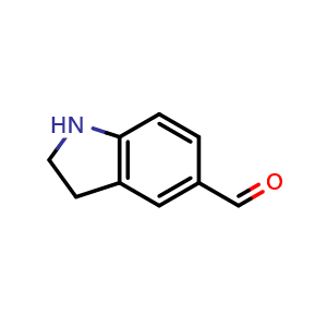 Chemical structure of 2,3-dihydro-1H-indole-5-carbaldehyde , CAS 90563-57-8, AChemBlock S73184