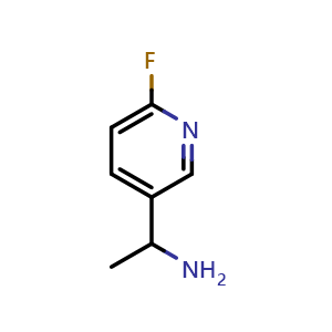 Chemical structure of 1-(6-fluoro-3-pyridyl)ethanamine , CAS 905587-45-3, AChemBlock S73187