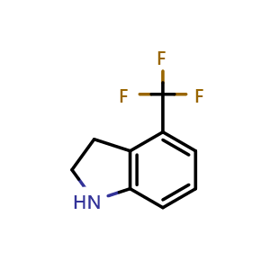 Chemical structure of 4-(trifluoromethyl)-2,3-dihydro-1H-indole , CAS 905274-07-9, AChemBlock S73190