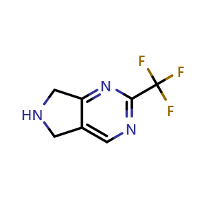 Chemical structure of 2-(trifluoromethyl)-5H,6H,7H-pyrrolo[3,4-d]pyrimidine , CAS 905274-04-6, AChemBlock S73191