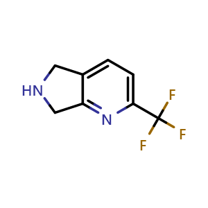 Chemical structure of 2-(trifluoromethyl)-5H,6H,7H-pyrrolo[3,4-b]pyridine , CAS 905273-59-8, AChemBlock S73195