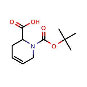 Chemical structure of 1-tert-butoxycarbonyl-3,6-dihydro-2H-pyridine-2-carboxylic acid , CAS 90471-44-6, AChemBlock S73199