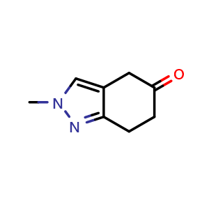 Chemical structure of 2-methyl-4,5,6,7-tetrahydro-2H-indazol-5-one , CAS 904664-22-8, AChemBlock S73200