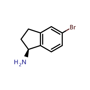 Chemical structure of (1S)-5-bromoindan-1-amine , CAS 903557-29-9, AChemBlock S73207