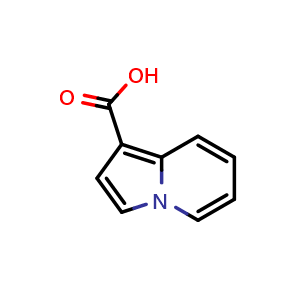 Chemical structure of indolizine-1-carboxylic acid , CAS 90347-97-0, AChemBlock S73210