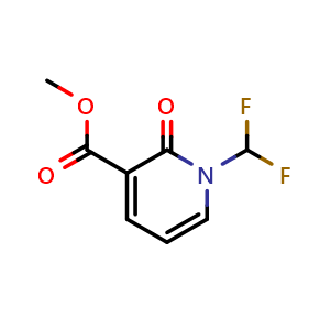 Chemical structure of methyl 1-(difluoromethyl)-2-oxo-pyridine-3-carboxylate , CAS 899452-36-9, AChemBlock S73242