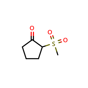Chemical structure of 2-methanesulfonylcyclopentan-1-one , CAS 89729-97-5, AChemBlock S73260