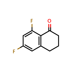 Chemical structure of 6,8-difluorotetralin-1-one , CAS 895534-38-0, AChemBlock S73273