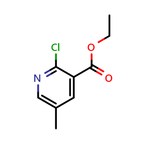 Chemical structure of ethyl 2-chloro-5-methyl-pyridine-3-carboxylate , CAS 894074-85-2, AChemBlock S73286