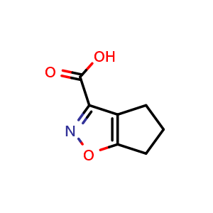 Chemical structure of 4H,5H,6H-cyclopenta[d][1,2]oxazole-3-carboxylic acid , CAS 893638-34-1, AChemBlock S73292