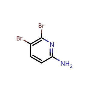 Chemical structure of 5,6-dibromopyridin-2-amine , CAS 89284-11-7, AChemBlock S73302
