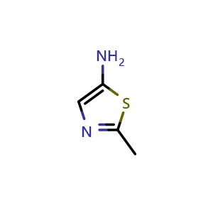 Chemical structure of 2-methyl-1,3-thiazol-5-amine , CAS 89281-44-7, AChemBlock S73304
