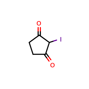 Chemical structure of 2-iodocyclopentane-1,3-dione , CAS 892145-41-4, AChemBlock S73309