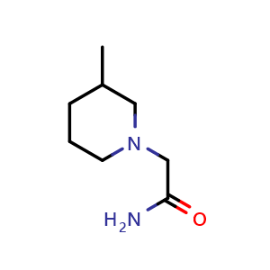 Chemical structure of 2-(3-methylpiperidin-1-yl)acetamide , CAS 891425-12-0, AChemBlock S73316