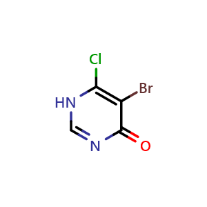 Chemical structure of 5-bromo-6-chloro-1,4-dihydropyrimidin-4-one , CAS 89089-19-0, AChemBlock S73318