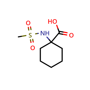 Chemical structure of 1-methanesulfonamidocyclohexane-1-carboxylic acid , CAS 887842-05-9, AChemBlock S73347