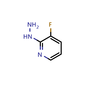 Chemical structure of 3-fluoro-2-hydrazinylpyridine , CAS 887266-57-1, AChemBlock S73374