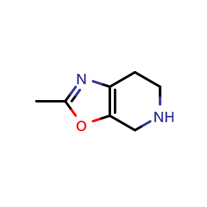 Chemical structure of 2-methyl-4H,5H,6H,7H-[1,3]oxazolo[5,4-c]pyridine , CAS 886371-60-4, AChemBlock S73381