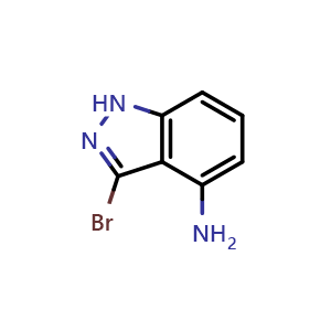 Chemical structure of 3-bromo-1H-indazol-4-amine , CAS 885521-25-5, AChemBlock S73402