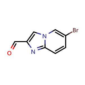 Chemical structure of 6-bromoimidazo[1,2-a]pyridine-2-carbaldehyde , CAS 885276-09-5, AChemBlock S73432