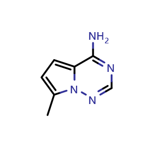 Chemical structure of 7-methylpyrrolo[2,1-f][1,2,4]triazin-4-amine , CAS 885270-28-0, AChemBlock S73445