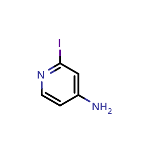 Chemical structure of 2-iodopyridin-4-amine , CAS 88511-26-6, AChemBlock S73454