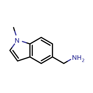 Chemical structure of (1-methyl-1H-indol-5-yl)methanamine , CAS 884507-17-9, AChemBlock S73460