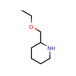 Chemical structure of 2-(ethoxymethyl)piperidine , CAS 883538-52-1, AChemBlock S73482