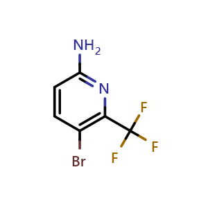 Chemical structure of 5-bromo-6-trifluoromethylpyridin-2-ylamine , CAS 882500-21-2, AChemBlock S73504