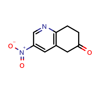 Chemical structure of 3-nitro-7,8-dihydro-5H-quinolin-6-one , CAS 881668-73-1, AChemBlock S73511