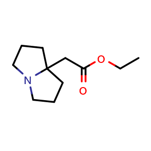 Chemical structure of ethyl 2-(hexahydro-1H-pyrrolizin-7a-yl)acetate , CAS 88069-56-1, AChemBlock S73516