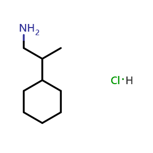 Chemical structure of 2-cyclohexylpropan-1-amine hydrochloride , CAS 879656-44-7, AChemBlock S73519