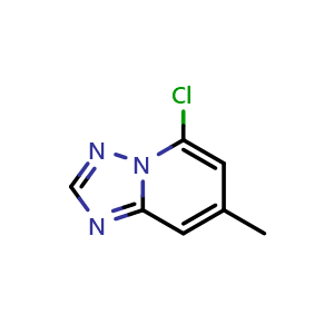Chemical structure of 5-chloro-7-methyl-[1,2,4]triazolo[1,5-a]pyridine , CAS 878259-99-5, AChemBlock S73536