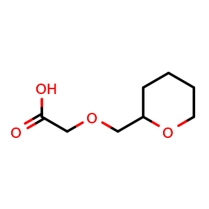 Chemical structure of 2-[(oxan-2-yl)methoxy]acetic acid , CAS 876716-61-9, AChemBlock S73565