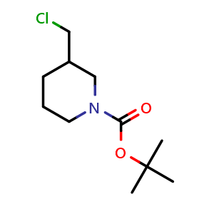 Chemical structure of tert-butyl 3-(chloromethyl)piperidine-1-carboxylate , CAS 876589-09-2, AChemBlock S73575