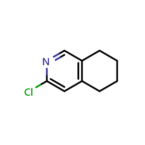 Chemical structure of 3-chloro-5,6,7,8-tetrahydroisoquinoline , CAS 875249-27-7, AChemBlock S73597