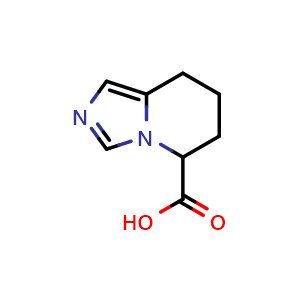 Chemical structure of 5H,6H,7H,8H-imidazo[1,5-a]pyridine-5-carboxylic acid , CAS 873785-69-4, AChemBlock S73605