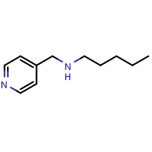 Chemical structure of pentyl[(pyridin-4-yl)methyl]amine , CAS 869942-03-0, AChemBlock S73646