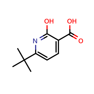 Chemical structure of 6-tert-butyl-2-hydroxypyridine-3-carboxylic acid , CAS 86776-92-3, AChemBlock S73660