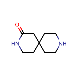 Chemical structure of 3,9-Diazaspiro[5.5]undecan-2-one , CAS 867006-20-0, AChemBlock S73664