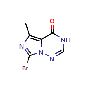 Chemical structure of 7-bromo-5-methyl-3H-imidazo[5,1-f][1,2,4]triazin-4-one , CAS 865444-91-3, AChemBlock S73674