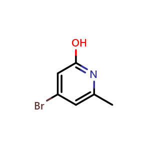 Chemical structure of 4-Bromo-6-methylpyridin-2-ol , CAS 865156-59-8, AChemBlock S73680